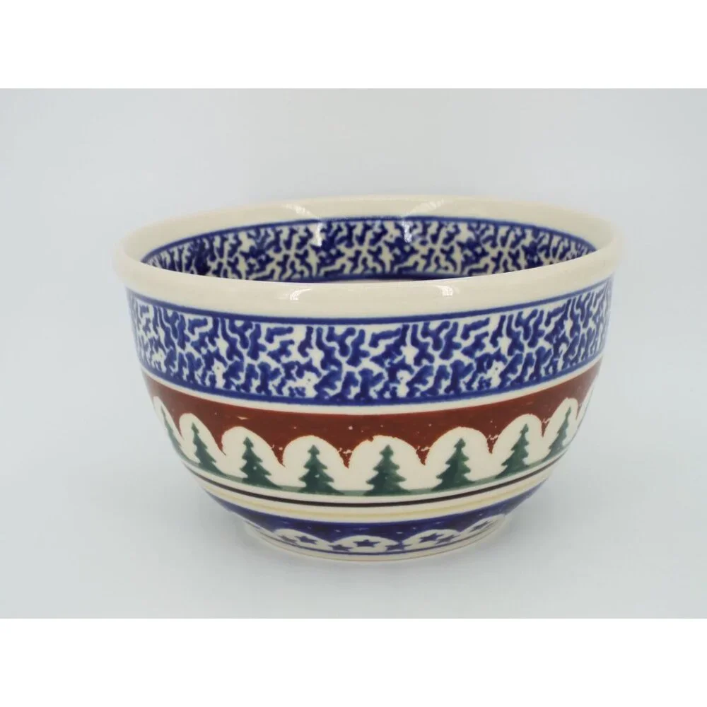 Boleslawiec Polish Pottery Evergreen Pine Tree Bowl 3.75